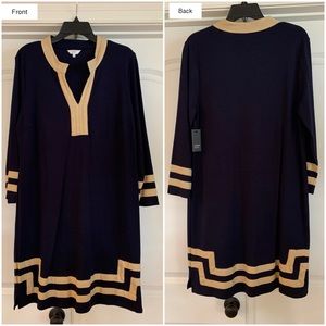 Crown&Ivy Navy Cotton Tunic Dress